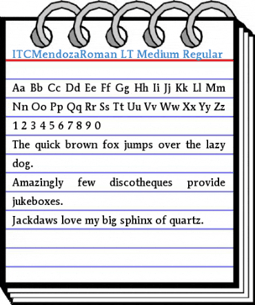 ITCMendozaRoman LT Medium Font