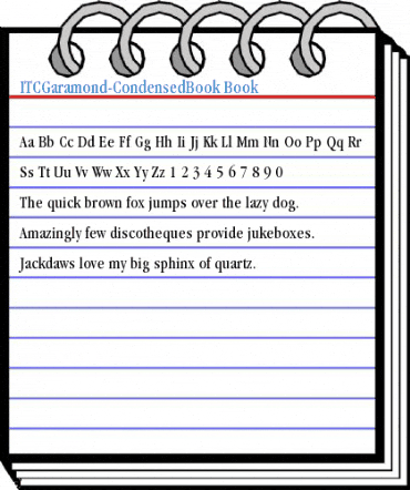 ITCGaramond-CondensedBook Book Font