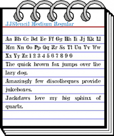 JJStencil Medium Font