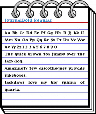 JournalBold Regular Font