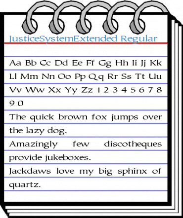 JusticeSystemExtended Font