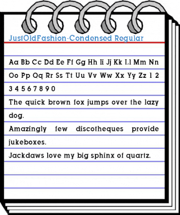 JustOldFashion-Condensed Regular Font