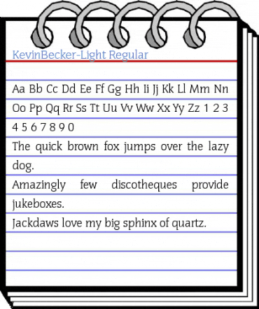 KevinBecker-Light Regular Font