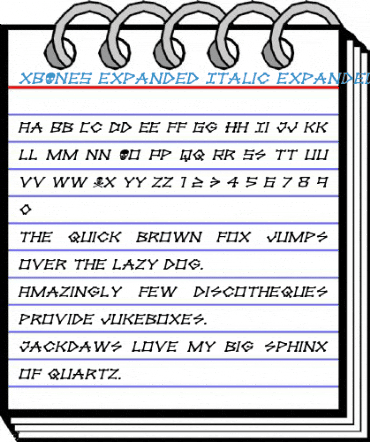 xBONES Expanded Italic Font