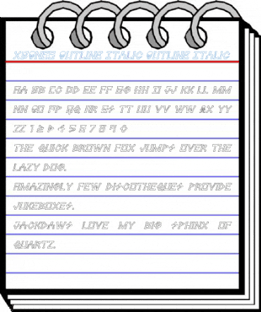 xBONES Outline Italic Outline Italic Font