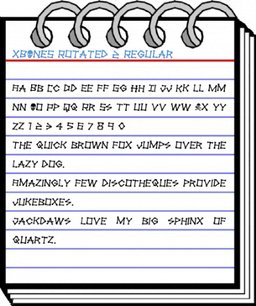 xBONES Rotated 2 Regular Font