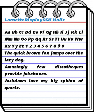 LansetteDisplaySSK Font