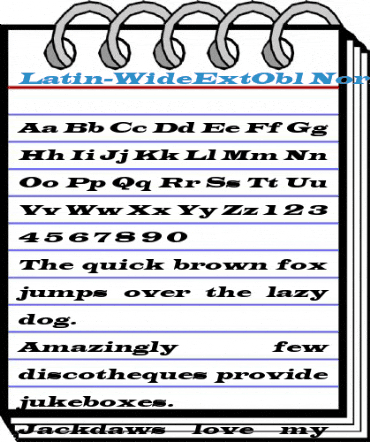 Latin-WideExtObl Normal Font