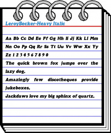 LeroyBecker-Heavy Italic Font
