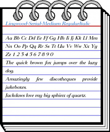 Lingwood-Serial-Medium RegularItalic Font