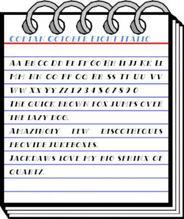 Codian October Eight Italic Font