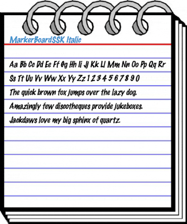 MarkerBoardSSK Font