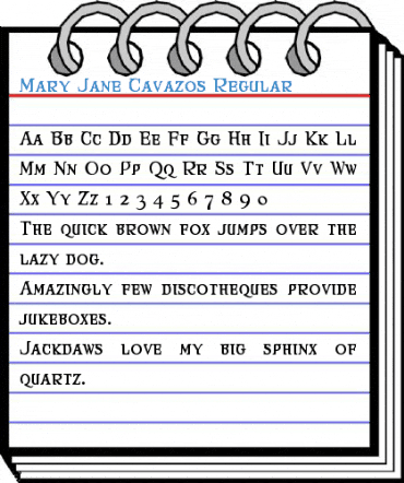 Mary Jane Cavazos Regular Font