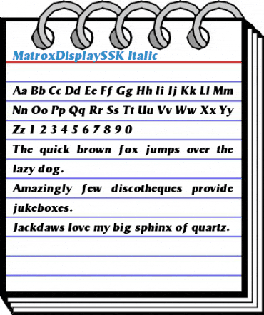 MatroxDisplaySSK Font