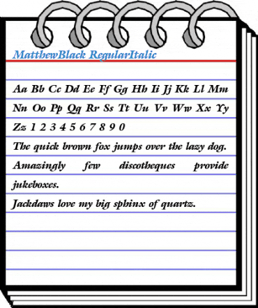 MatthewBlack Font