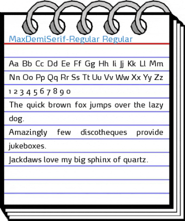 MaxDemiSerif-Regular Regular Font