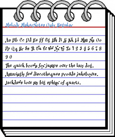Melody MakerNotes Only Font