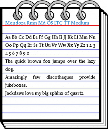 Mendoza Rmn Md OS ITC TT Medium Font