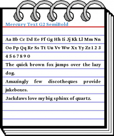 Mercury Text G2 SemiBold Font