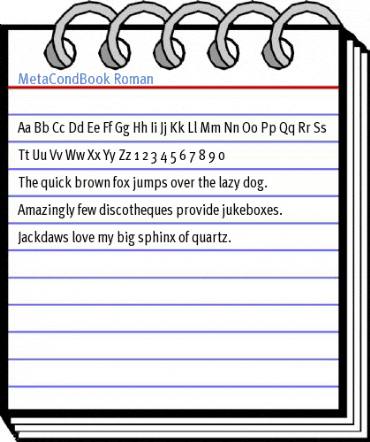 MetaCondBook Font