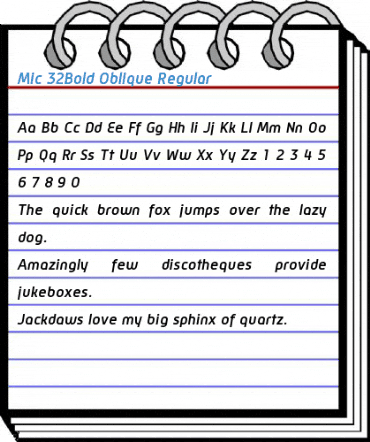 Mic 32Bold Oblique Regular Font