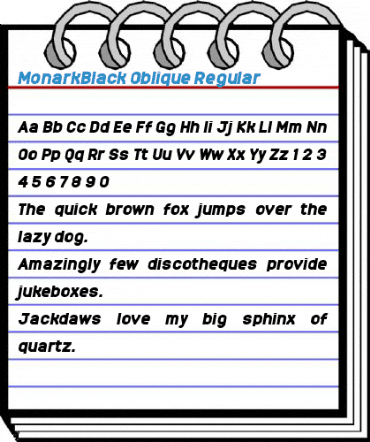 MonarkBlack Oblique Font