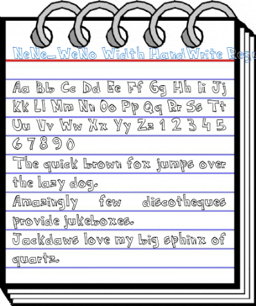 NeNe_WeNo Width HandWrite Regular Font
