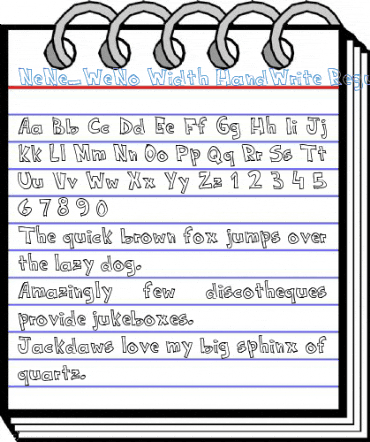 NeNe_WeNo Width HandWrite Font