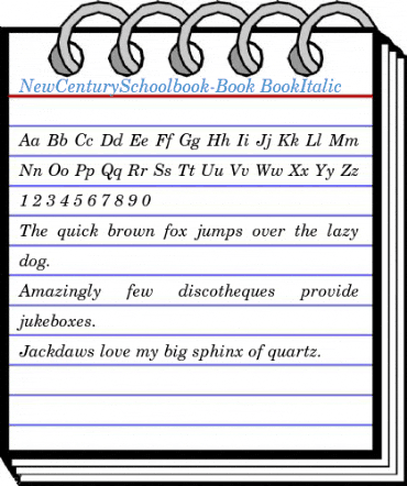 NewCenturySchoolbook-Book BookItalic Font