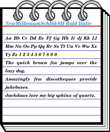 NewMilleniumSchlbkSH Font