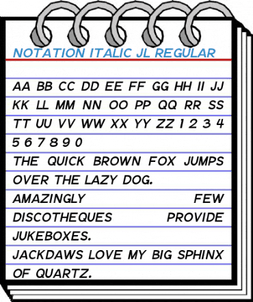 Notation Italic JL Regular Font