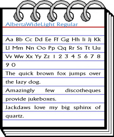 AlbertaWideLight Regular Font