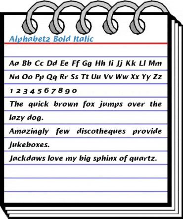 Alphabet2 Bold Italic Font