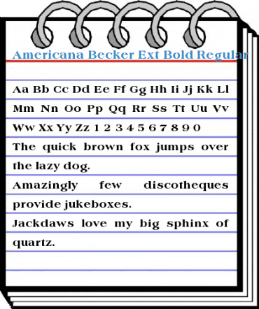 Americana Becker Ext Bold Regular Font