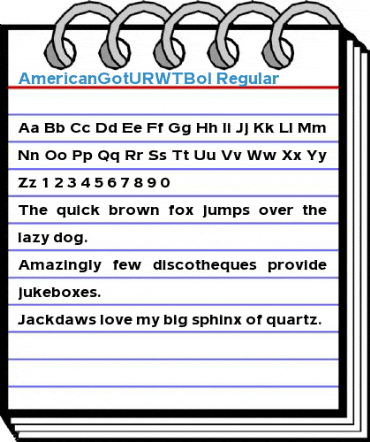 AmericanGotURWTBol Regular Font