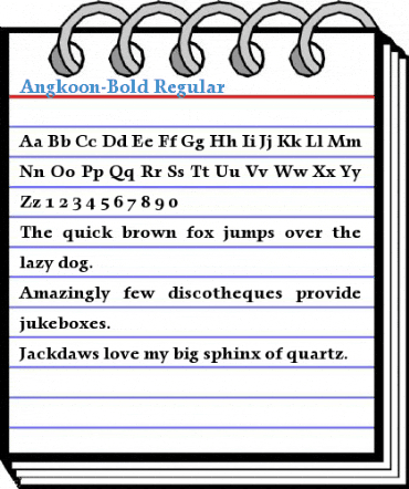 Angkoon-Bold Regular Font