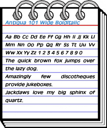 Antiqua 101 Wide Font