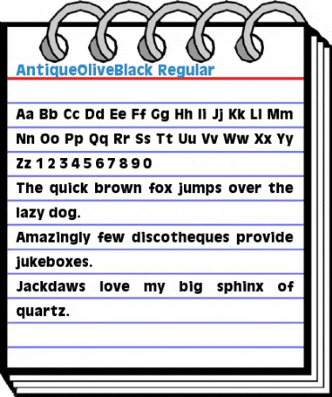AntiqueOliveBlack Regular Font