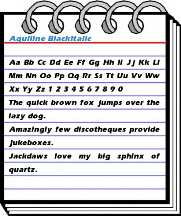 Aquiline BlackItalic Font