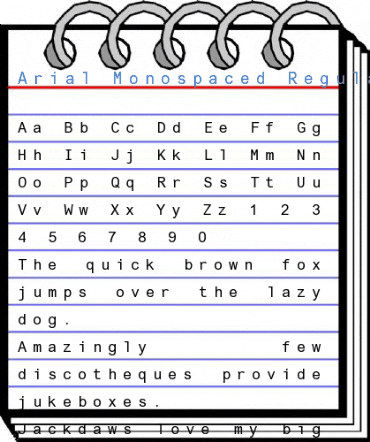Arial Monospaced Regular Font