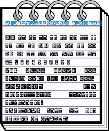 a_DexterDecorCm Regular Font