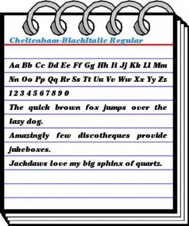 Cheltenham-BlackItalic Regular Font