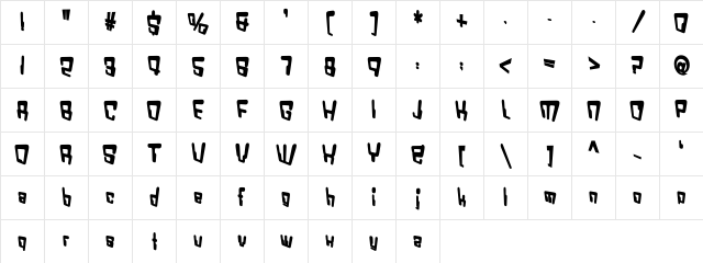 VTC Bad DataTrip Bold Character Map
