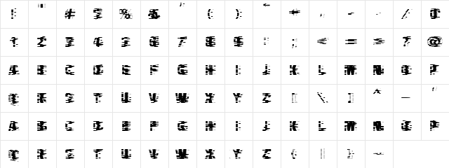 VTCBadHangover Regular Character Map