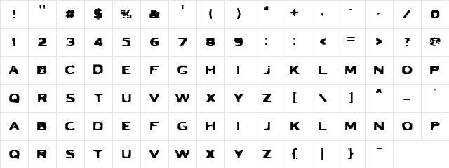 VTCBadLuck Regular Character Map