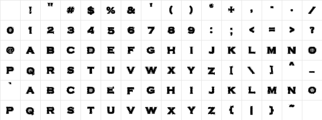 VTCBadPlating Regular Character Map VTCBadPlating Regular Character Map
