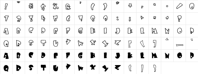 Kruffy Regular Character Map Kruffy Regular Character Map