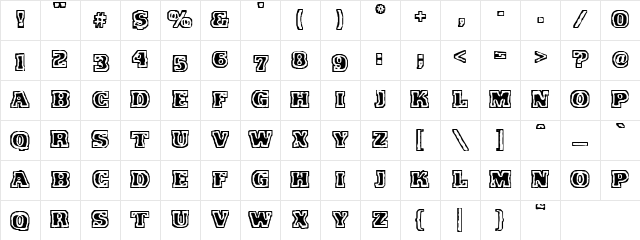 VTC FunkinFrat Regular Character Map
