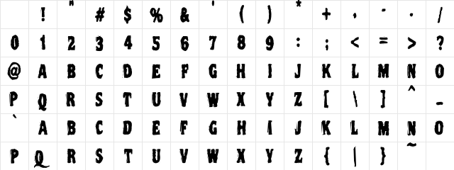 VTC NightOfTheOozieDeadCaps Regular Character Map VTC NightOfTheOozieDeadCaps Regular Character Map