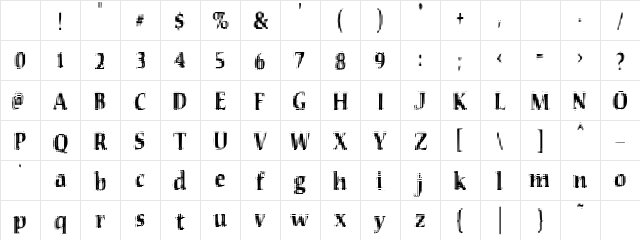 VTC Seeindubbledointriple Regular Character Map VTC Seeindubbledointriple Regular Character Map